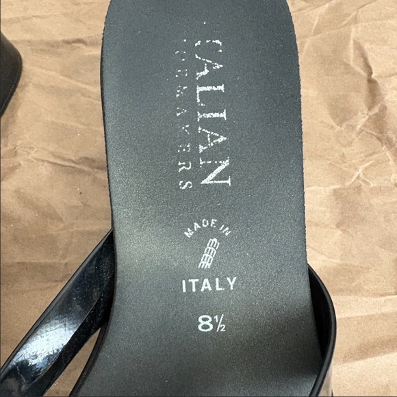 Italian Shoemakers Black Wedge Sandals with Rhinestone Embellishment Size 8.5 - Picture 5 of 6